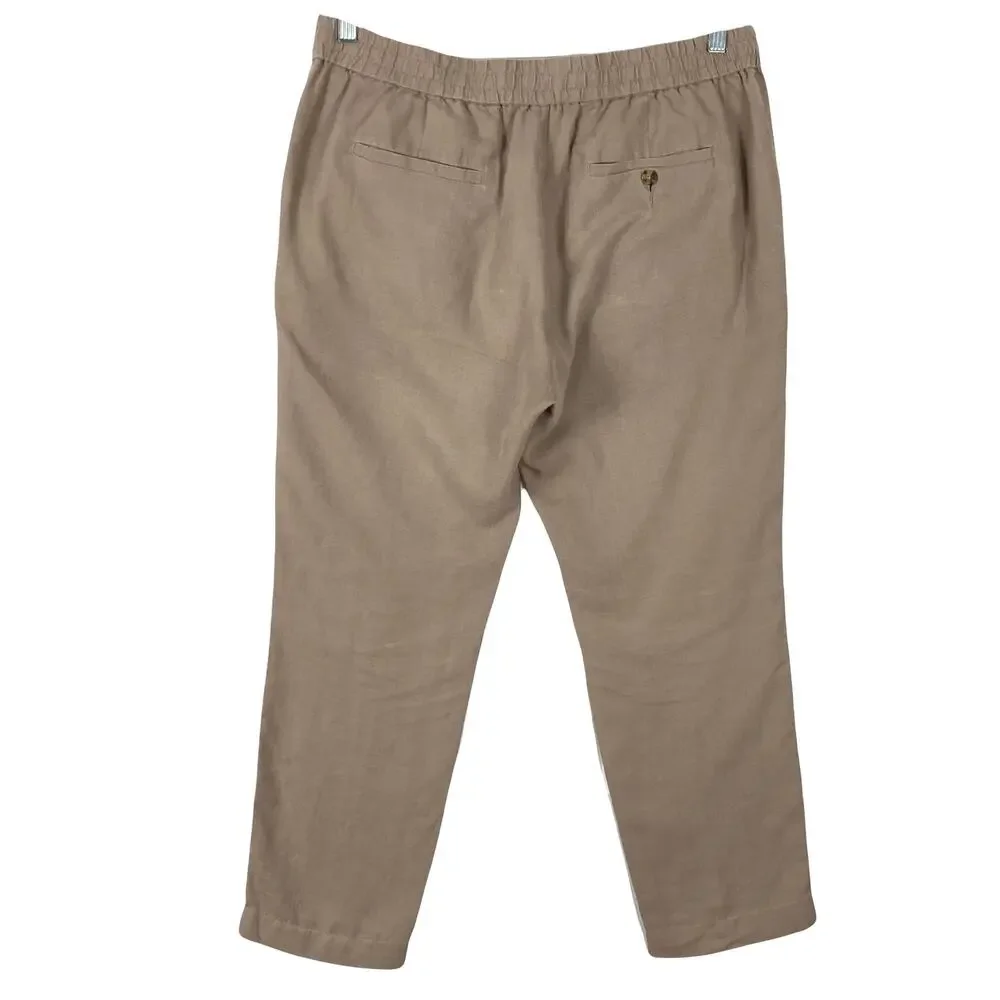Nwot VINCE Pants Men L Tan-Brown Hemp Drawstring Pocket Ankle Chino